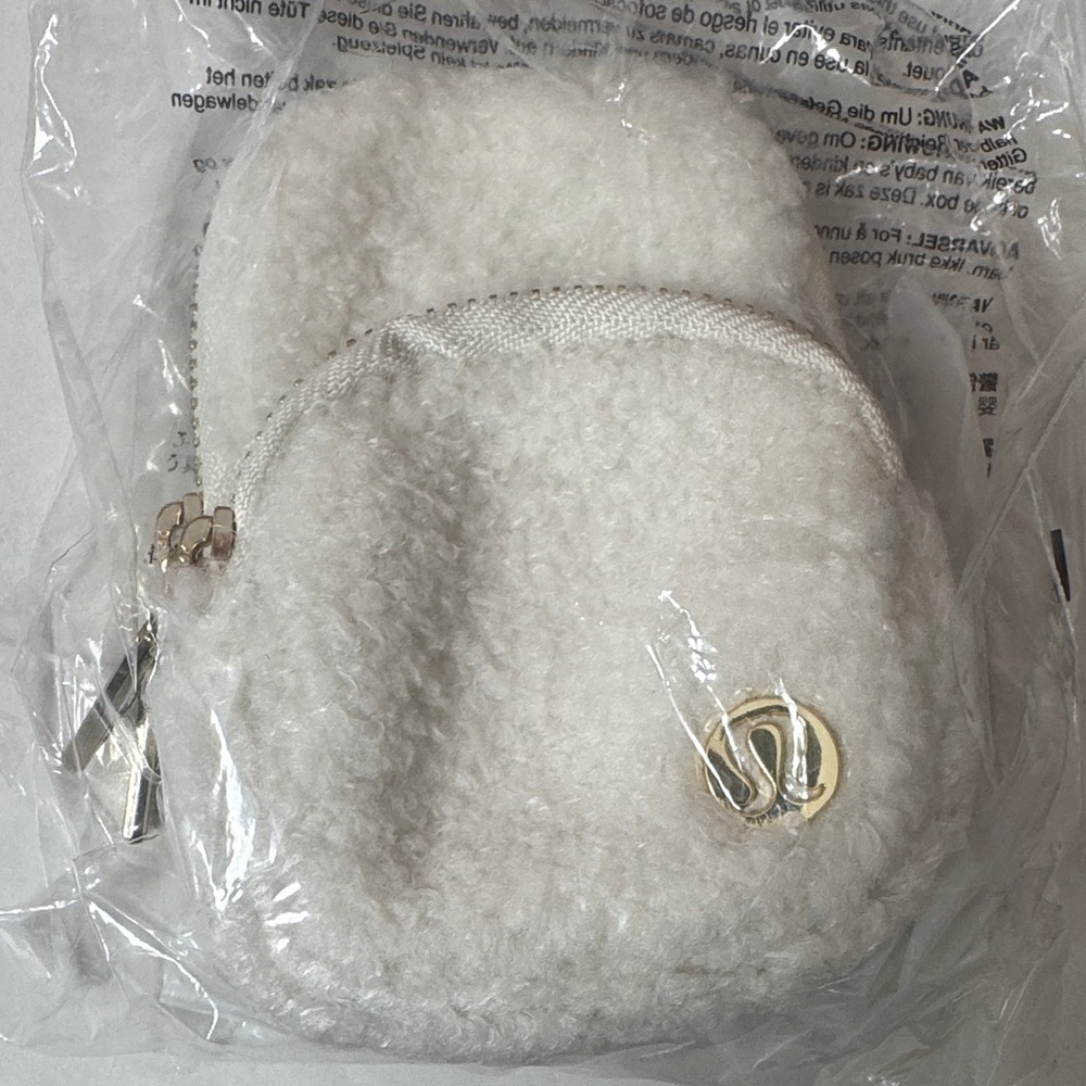 Lululemon Athletica Cream Sherpa Nano Clip-on Backpack